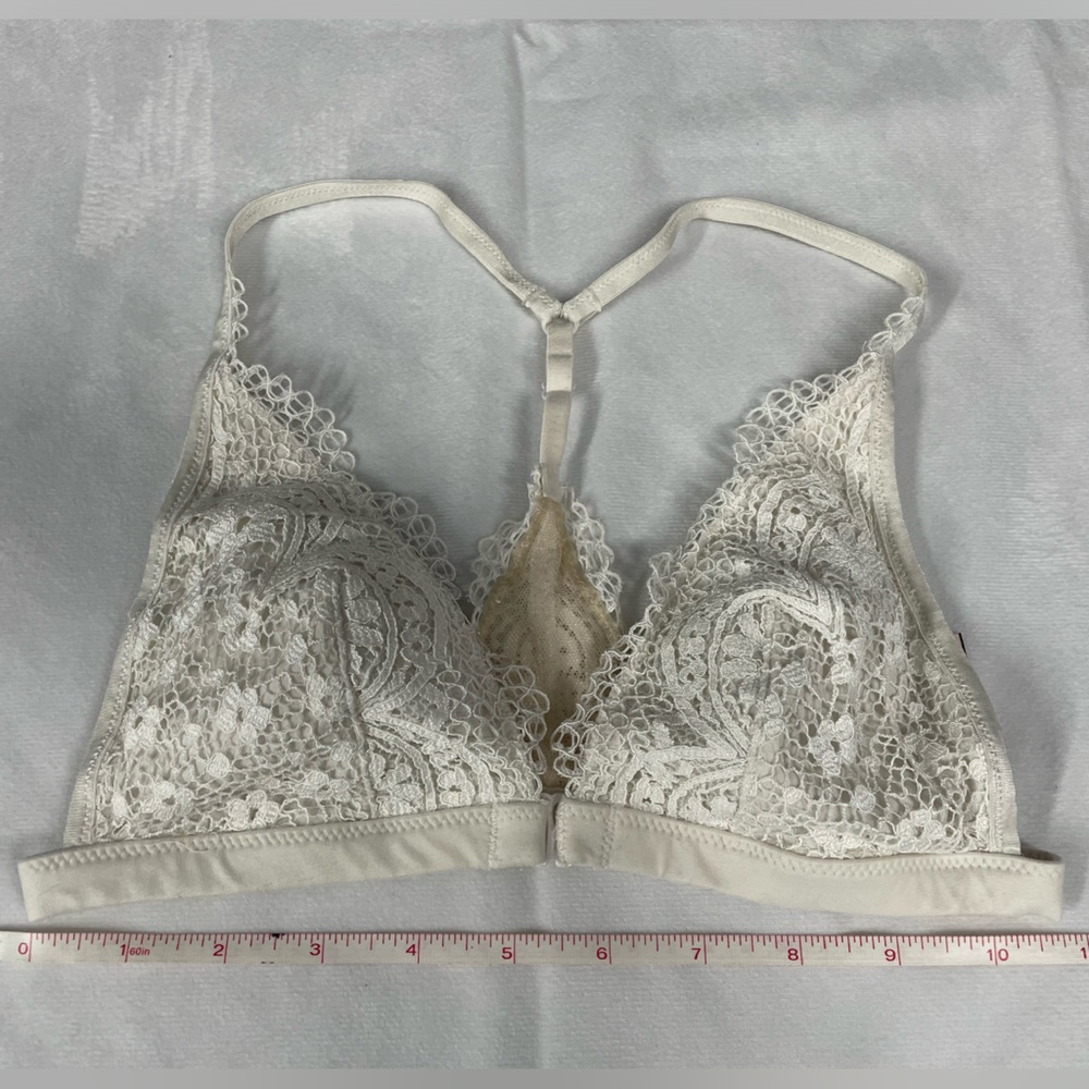 Victoria's Secret Bralette Women's Size XS Lace Mesh Bra Racerback White